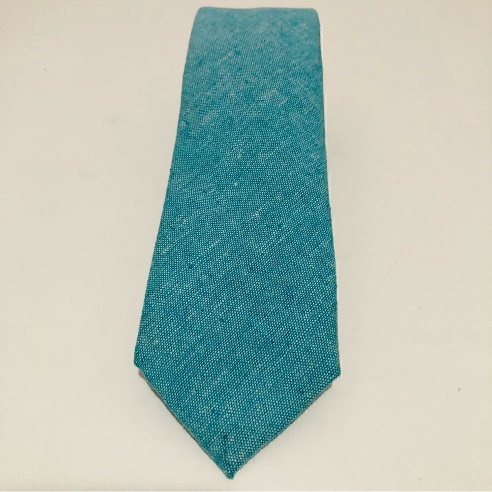 Mosaic  Aqua cotton/Linen Necktie